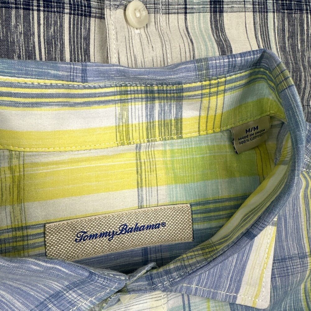 Lot Of 3 Tommy Bahama Shirts Mens M Cotton S/S Tropical Button Up Island‎ Plaid - Picture 2 of 12